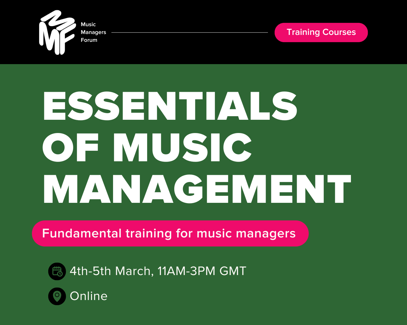 MMF Essentials of Music Management Online Training