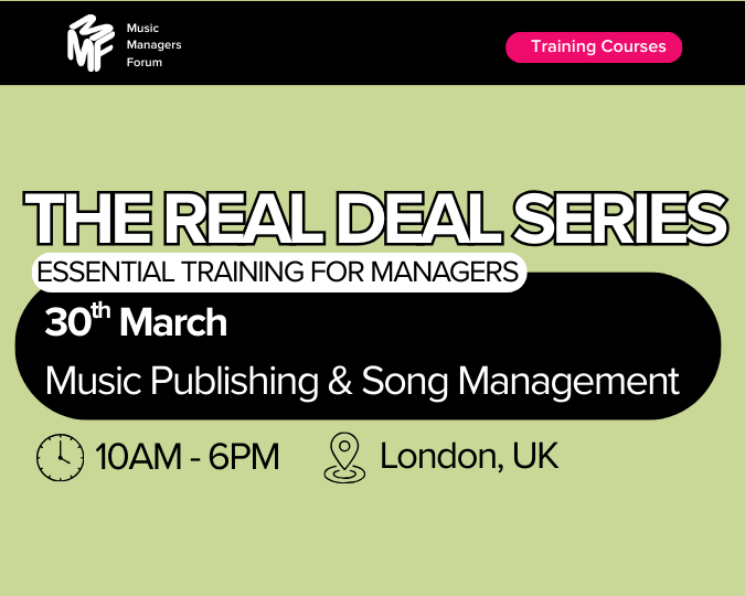MMF’s Real Deal: Music Publishing & Song Management
